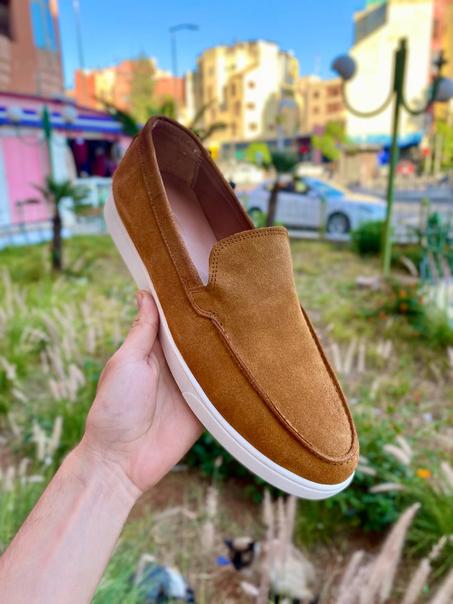 Ballerine marron tabac daim originale 100% cuir