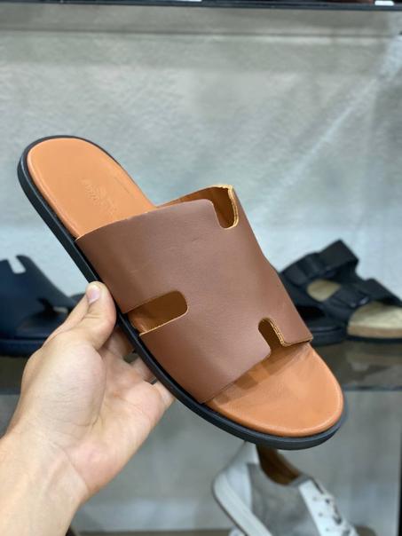 Sandales Hermes marron 100% cuir