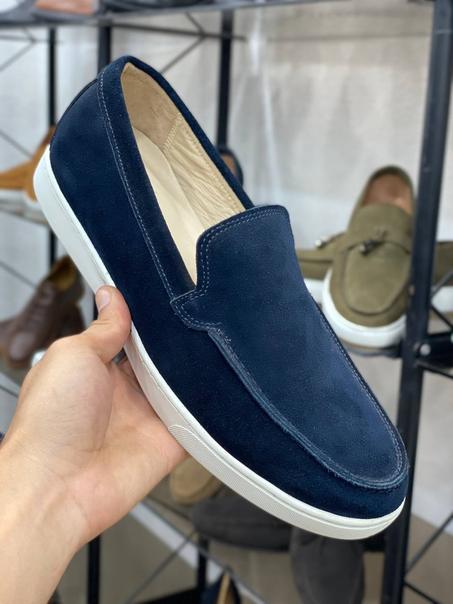 Ballerine bleu marine daim originale 100% cuir