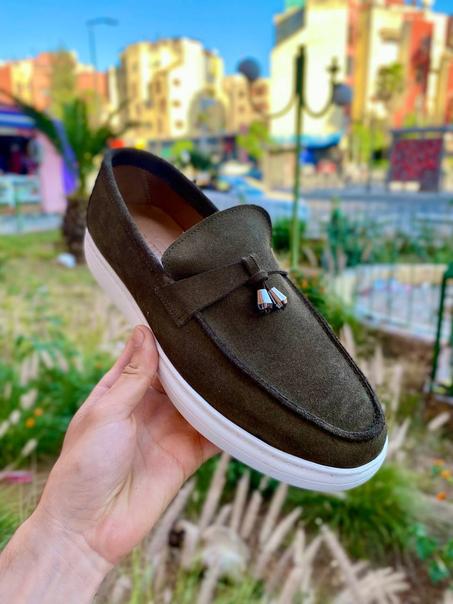 Ballerine vert olive pépé daim originale 100% cuir