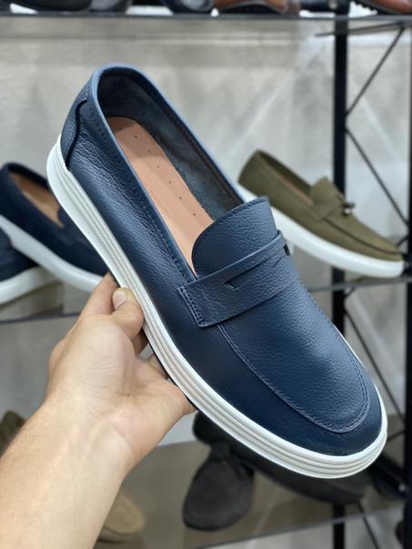 Ballerine bleu marine cuir originale 100% cuir