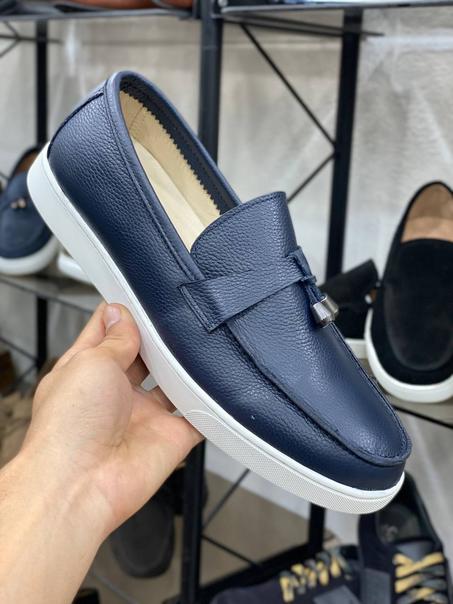 Ballerine bleu marine cuir originale 100% cuir