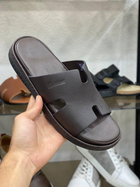 Sandales Hermes marron 100% cuir