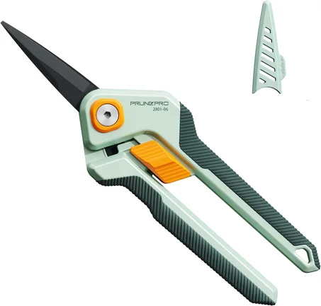 PrunePro Tijeras de jardín Tijeras de podar afiladas de acero inoxidable antiadherente con revestimiento de teflón para cortes precisos, cortadores de bonsái para plantas, flores de rosas