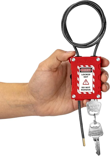 Cerraduras de cable de bloqueo con 2 llaves | Cable de acero de PVC ajustable de 0.16 x 31.5 pulgadas compatible con OSHA | para válvulas, paneles y maquinaria | Candado de nailon PA66 Loto c