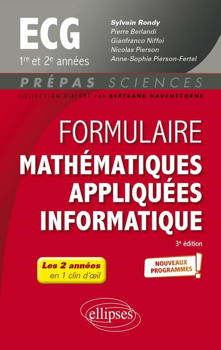 Formulaire Mathématiques appliquées - Informatique - ECG 1re et 2e années