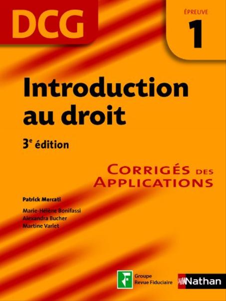 DCG 1   Introduction au droit  corrigés des applications