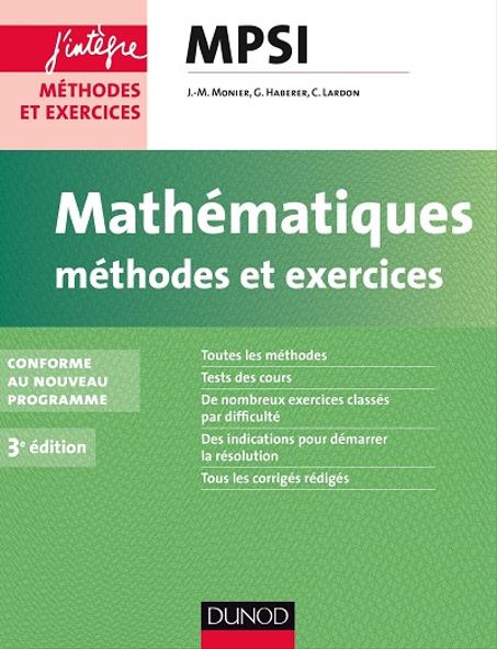 Mathématiques  MPSI   exercices et méthodes