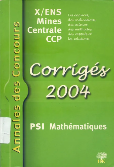 Annales des concours-Mathématiques   PSI  2004