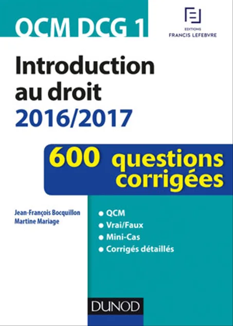 QCM DCG 1 - Introduction au droit - 4e éd. - 600 questions corrigées