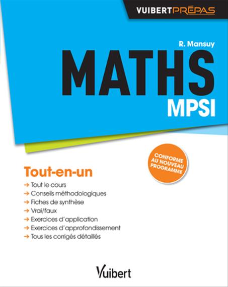 Vuibert  prépas Maths   MPSI  Tout-en-un