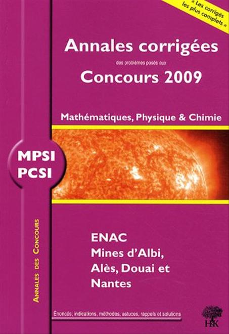 MPSI, PCSI  mathématiques, physique et chimie   concours 2009