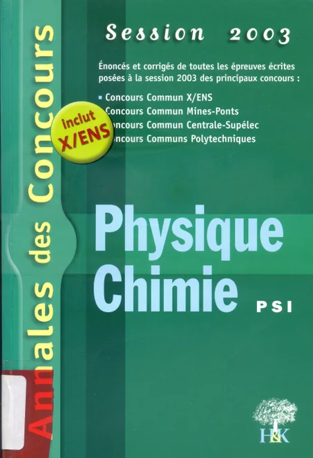 corrigés des concours  2003  PSI