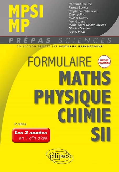 Formulaire MPSI/MP - Maths - Physique-chimie - SII