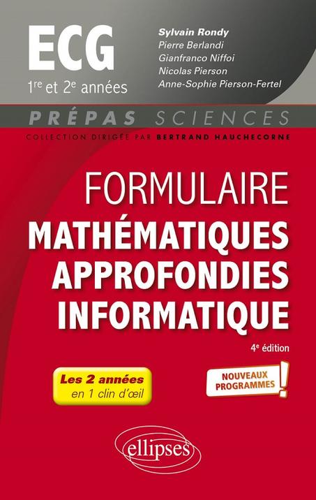 Formulaire Mathématiques approfondies - Informatique - ECG 1re et 2e années