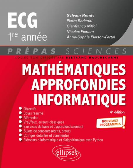 Mathématiques approfondies - Informatique - prépas ECG   1re année