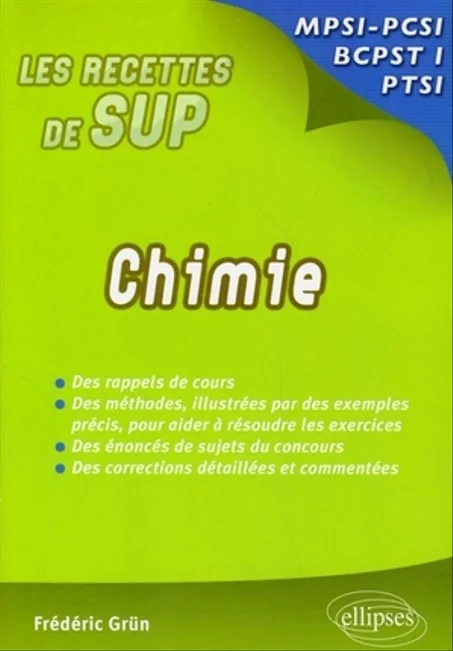 Les recettes de sup chimie  MPSI- PCSI- PTSI - BCPST