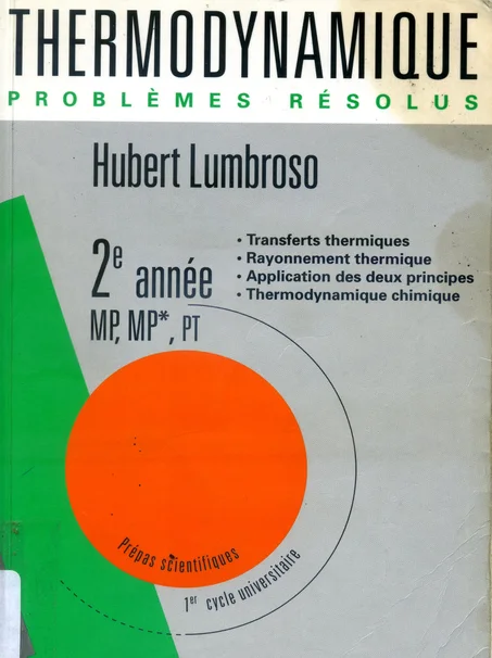 Thermodynamique  Problèmes résolus  2e année MP/MP*-PT