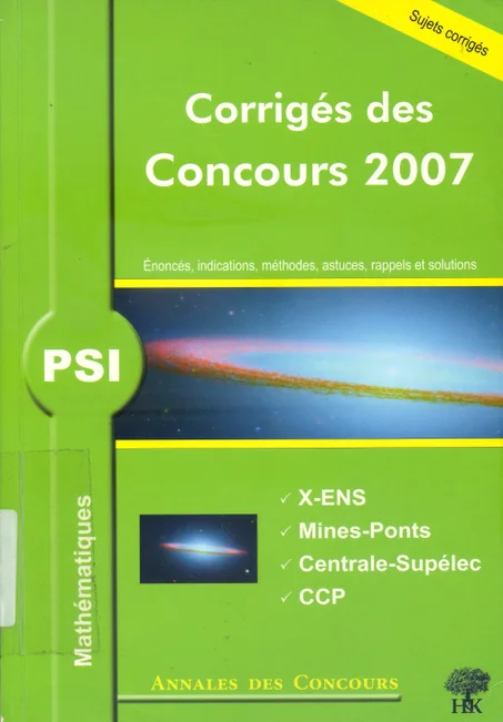 Annales des concours-Mathématiques  PSI   2007