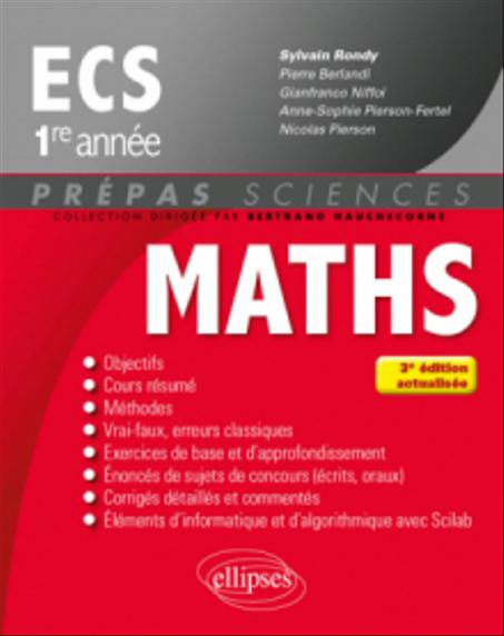 Mathématiques ECS 1re année - 3e édition actualisée