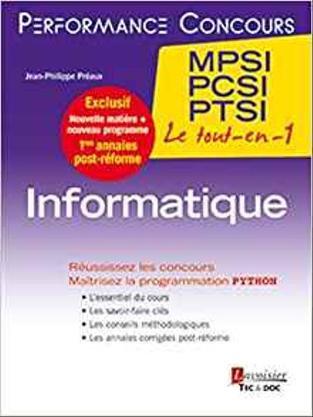 Informatique 1re année MPSI, PCSI, PTSI   Performance concours   Le  tout-en-1