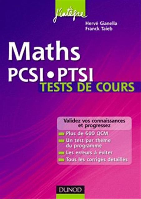 Maths - PCSI-PTSI - Tests de cours