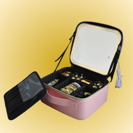 حقيبة مكياج ذكية بإضاءة داخلية