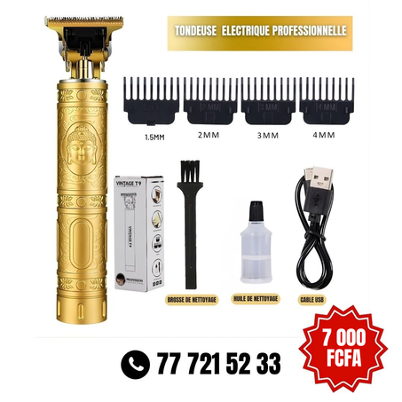 Tondeuse Électrique Professionnelle Vintage T9 – Rechargeable & Ultra Précise