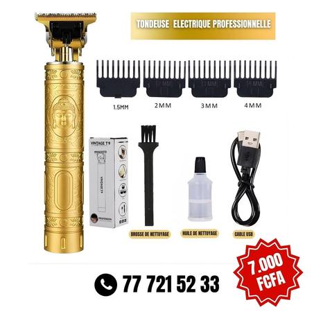 Tondeuse Électrique Professionnelle Vintage T9 – Rechargeable & Ultra Précise