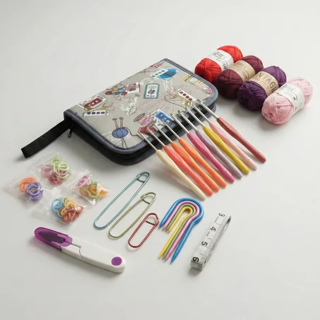 حقيبة كروشي + اربع كرات صوف مجانا