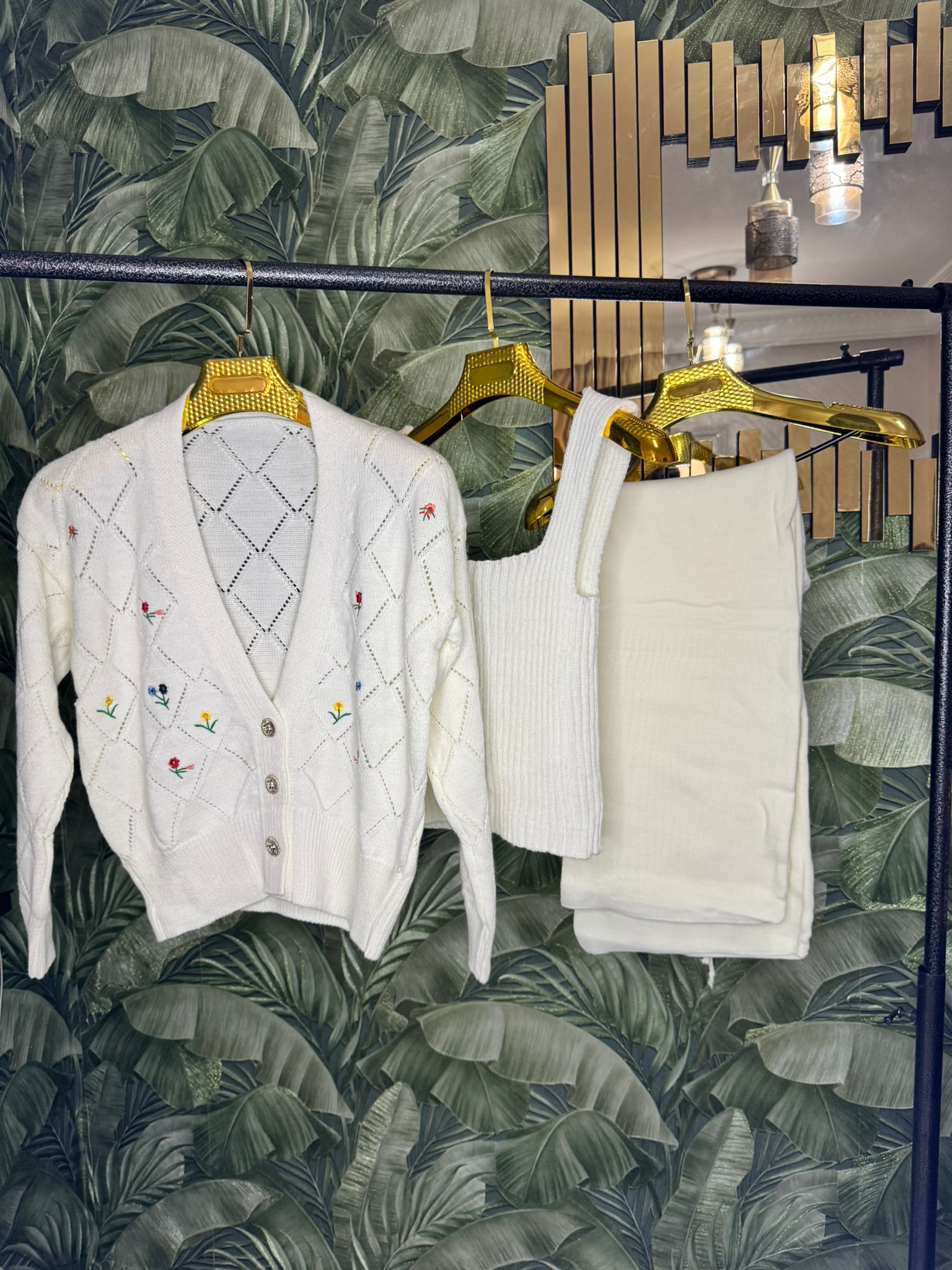 Ensemble de 3 pieces en tricot تلاتة قطع