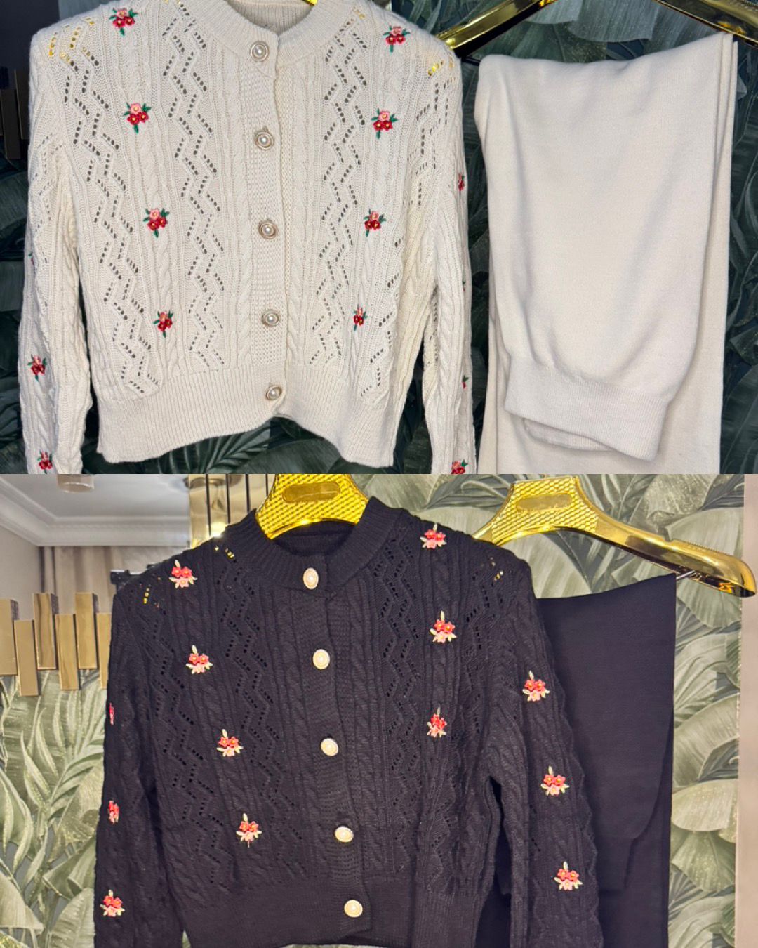 ensemble 3 pièces tricot disponible en 2 couleurs