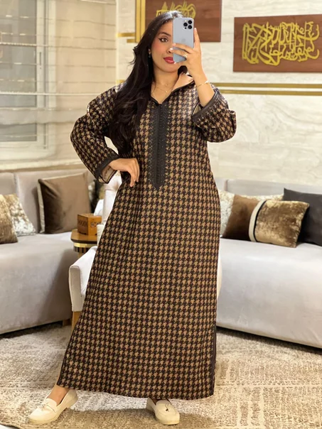 🌙 Jellaba en Laine Palestine – Spécial Ramadan ✨Noir