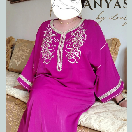 GANDOURA LETTRES FUSHIA