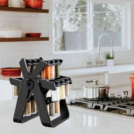 Pot de rangement rotatif 18 en 1 pour bouteilles d'épices