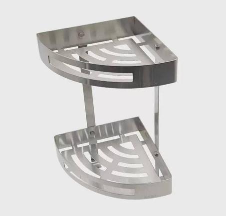 Étagère d’Angle en Aluminium à 2 Étages