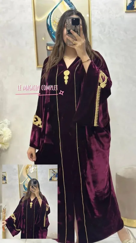 Djellaba en  velours raffinée