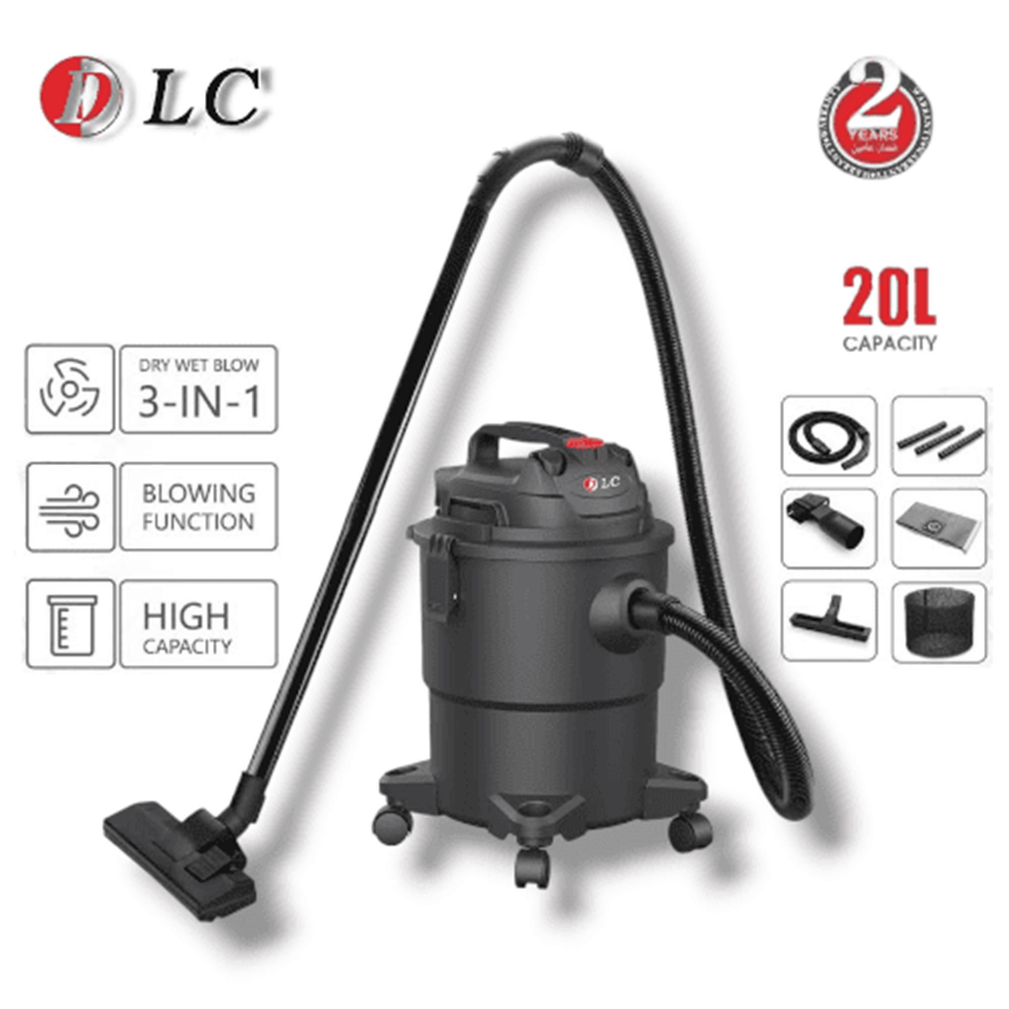 • مكنسة جاف و رطب 20 لتر بضمان عامين