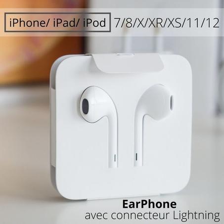 EarPhone avec connecteur Lightning / Pour iPhone 7/8/X/XR/XS/11/12 - iPad - iPod