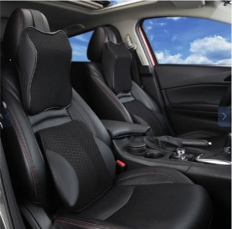 Car Lumbar Pillow 2pcs Black