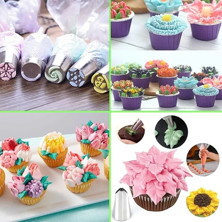 مجموعة تزيين الكيك مع وصفة احترافية كهدية