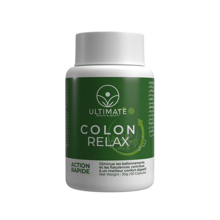 Colon Relax + SKU-018 Colon Relax entièrement naturel .Contient de la Camomille,de la Sauge et de la Mélisse qui contribuent à diminuer les ballonnements et les ﬂatulences ainsi qu'à un meill