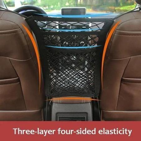 Organisateur de Voiture 3 Couches – Filet Élastique Extensible & Barrière Sécurité pour Animaux