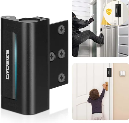 Cerradura de seguridad para puertas del hogar, cerradura de refuerzo de metal mejorada, cerradura de seguridad para puertas de 3 pulgadas que soporta 1000 libras de impacto para puertas con a