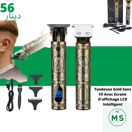 Tondeuse Gold Sans Fil Avec Ecran D'affichage LCD Intelligent