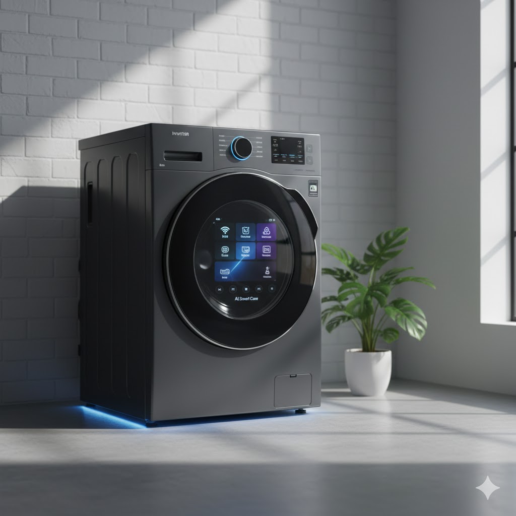 غسالة ملابس أوتوماتيكية 8 كجم بتقنية Inverter، ذكية وموفرة للطاقة 🧺