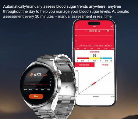 Montre connectée 2025 – Laser ECG / PPG, suivi santé & bien-être