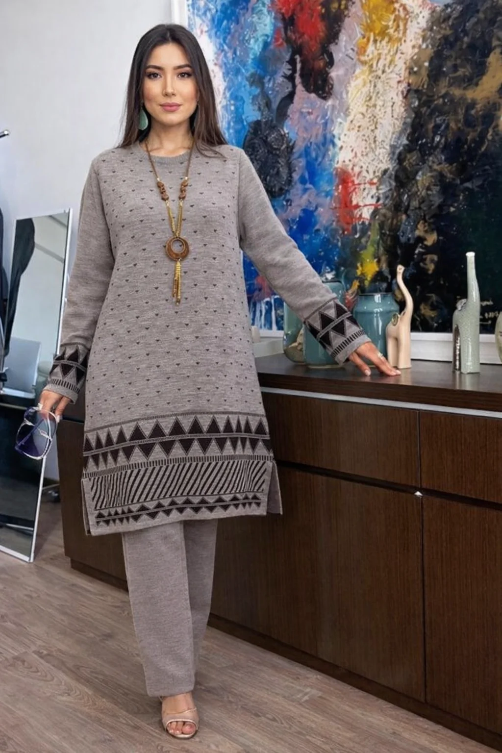 طقم ملابس تريكو من أديس