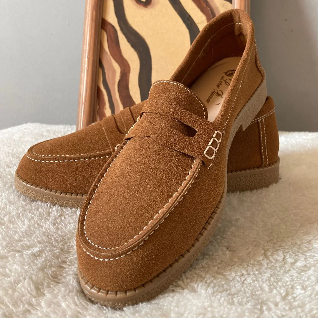 Mocassin Daim Femme - Camel