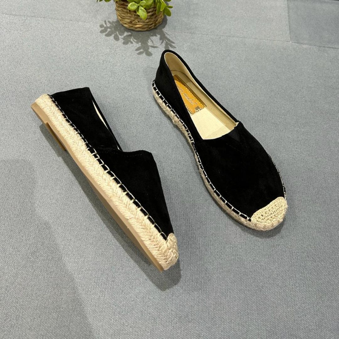 Pucket-Mocassin Raphia Daim